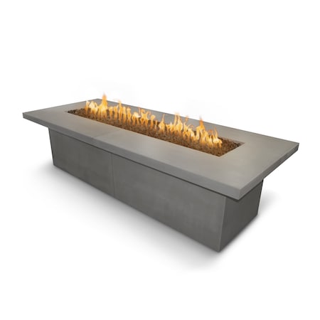 The Outdoor Plus 120 Rectangular Newport Fire Table, GFRC Concrete, Vanilla, Plug, Play Electronic Ignition, Natural Gas OPT-NPTT120EKIT-VAN-NG